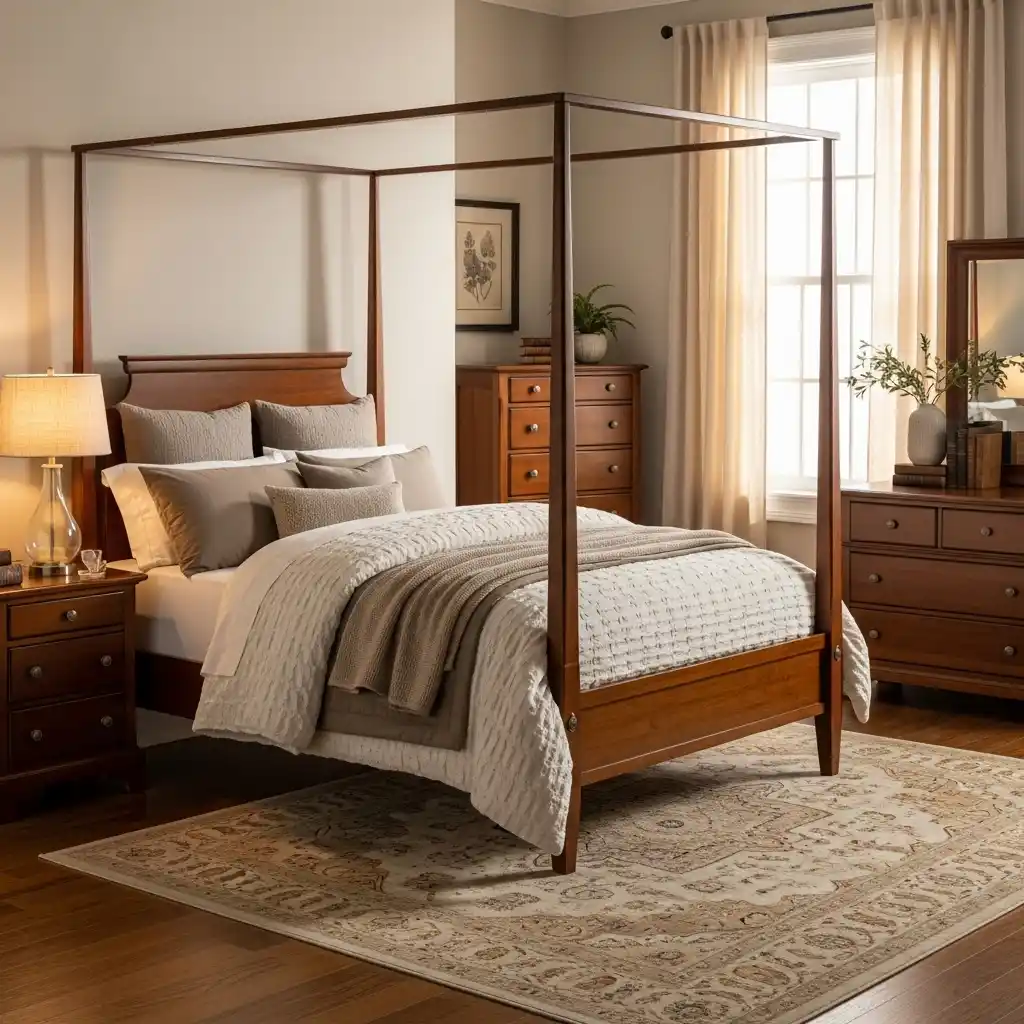 Classic Bedroom with Wooden Accents