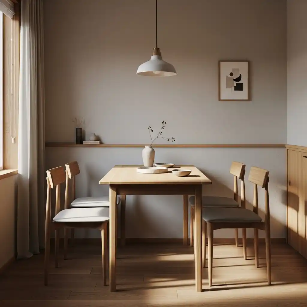 23 Japandi Dining Room Ideas for Minimalist Comfort 15 Compact Japandi Dining for Small Spaces