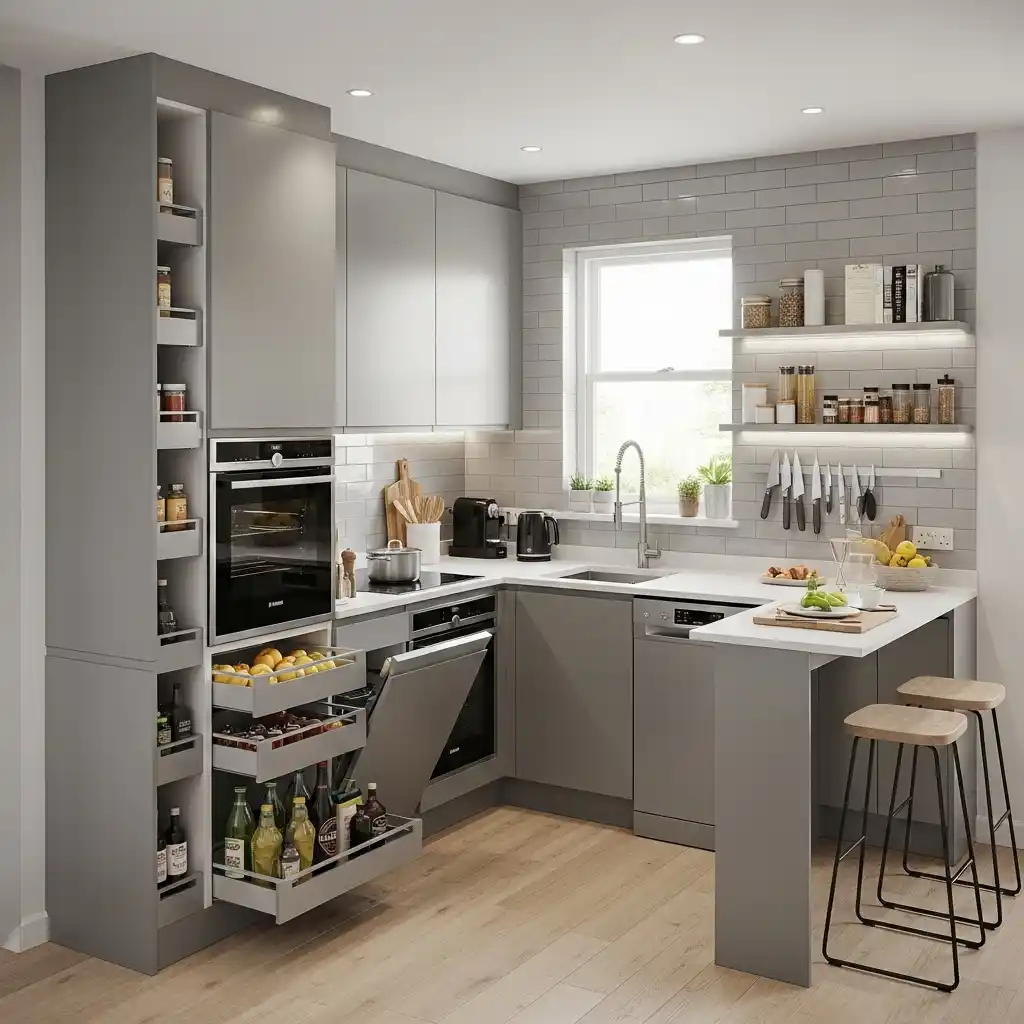 22 Kitchen Layout Ideas to Improve Space Flow 15 Compact Kitchen Layout