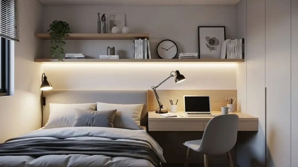 Desk and Bed Combo Layout