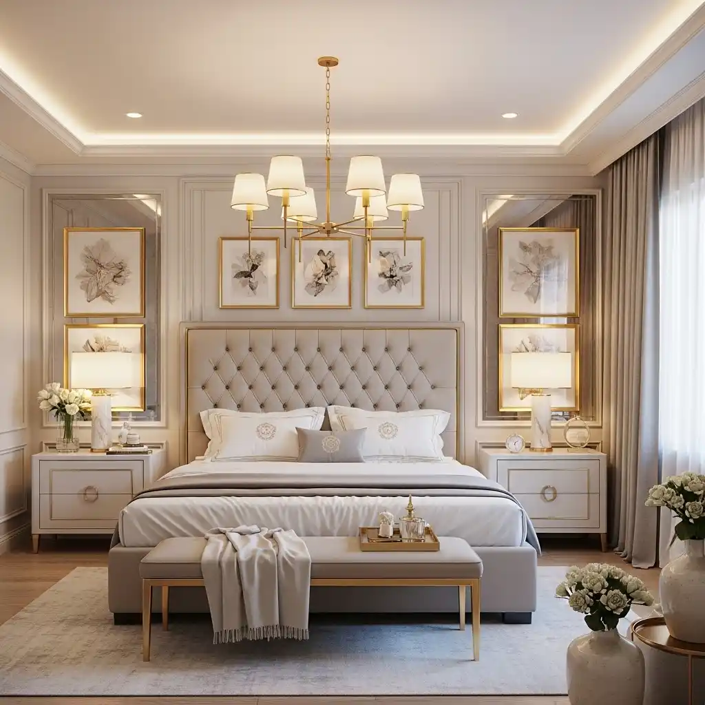 Elegant Bedroom with Gold Accents