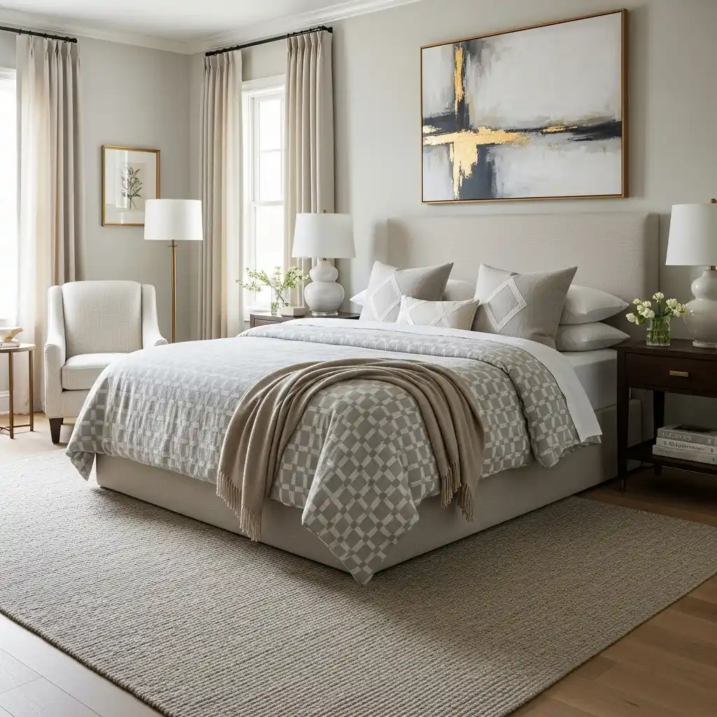 Elegant Bedroom with Subtle Patterns