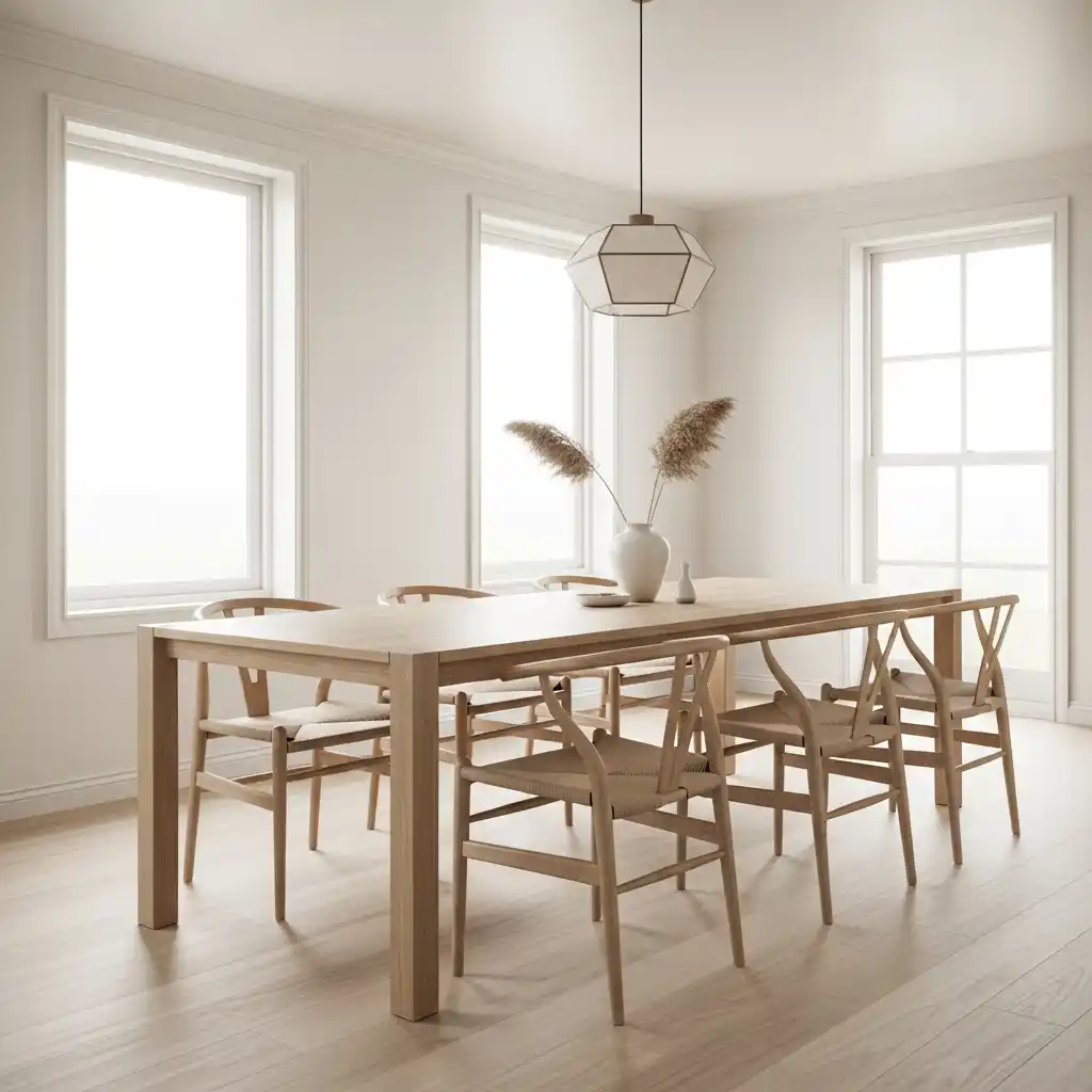 23 Japandi Dining Room Ideas for Minimalist Comfort 17 Japandi Dining with Open Space Flow