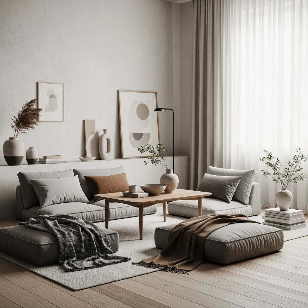 25 Japandi Living Room Ideas for Minimalist Comfort 18 Japandi Floor Seating Elements of living room