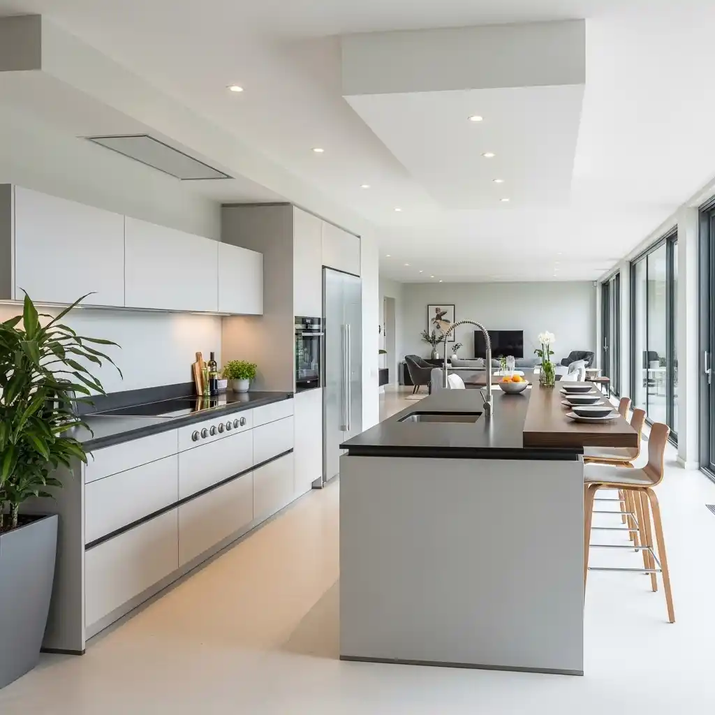 22 Kitchen Layout Ideas to Improve Space Flow 14 Linear Kitchen with Island