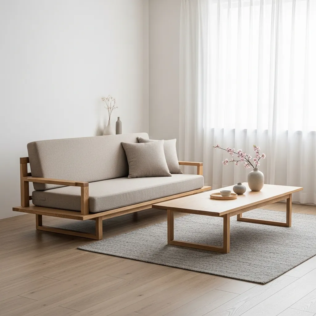 25 Japandi Living Room Ideas for Minimalist Comfort 2 Low-Profile Japandi Furniture living room idea