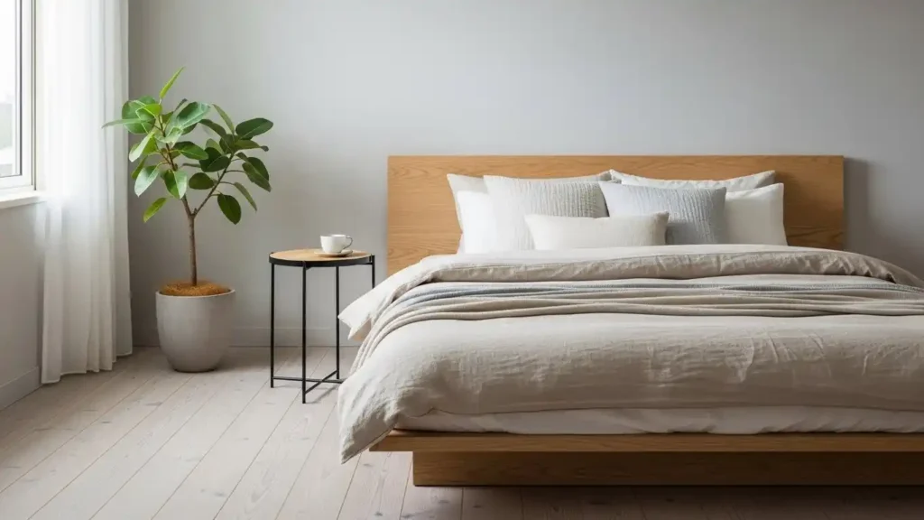 25 Japandi Bedroom Designs for Minimalist Comfort 22 Minimal Headboard Design