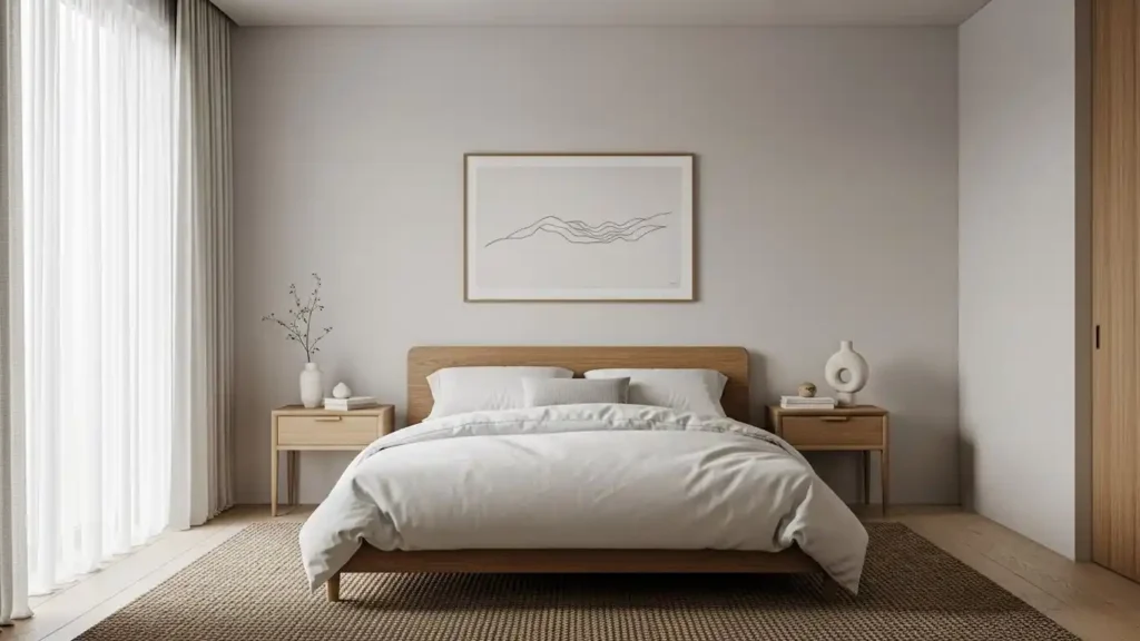 25 Japandi Bedroom Designs for Minimalist Comfort 7 Minimal Wall Decor