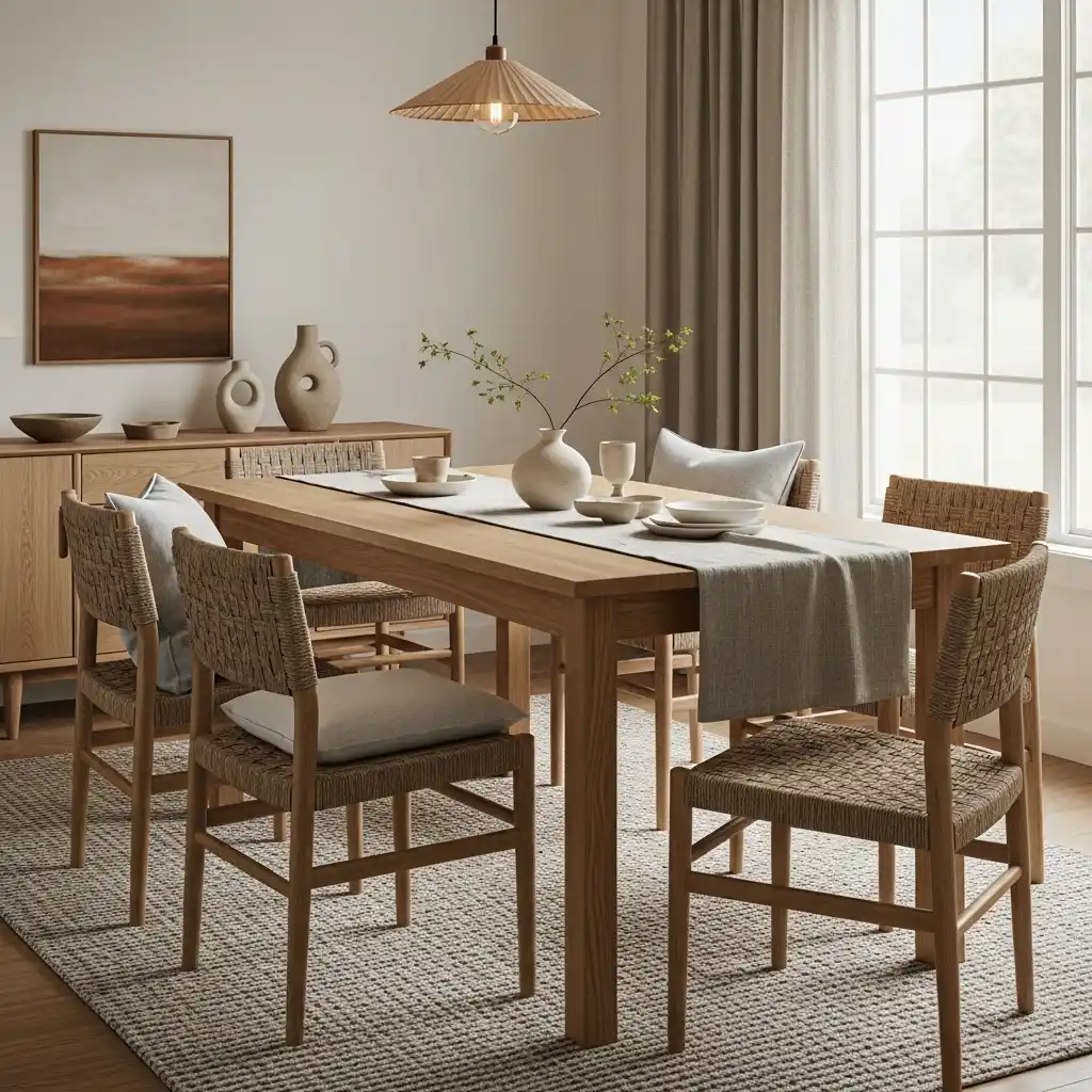 23 Japandi Dining Room Ideas for Minimalist Comfort 4 Minimalist Japandi Dining with Clean Lines