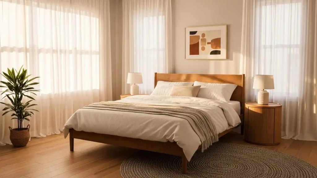 25 Japandi Bedroom Designs for Minimalist Comfort 8 Natural Light Focus