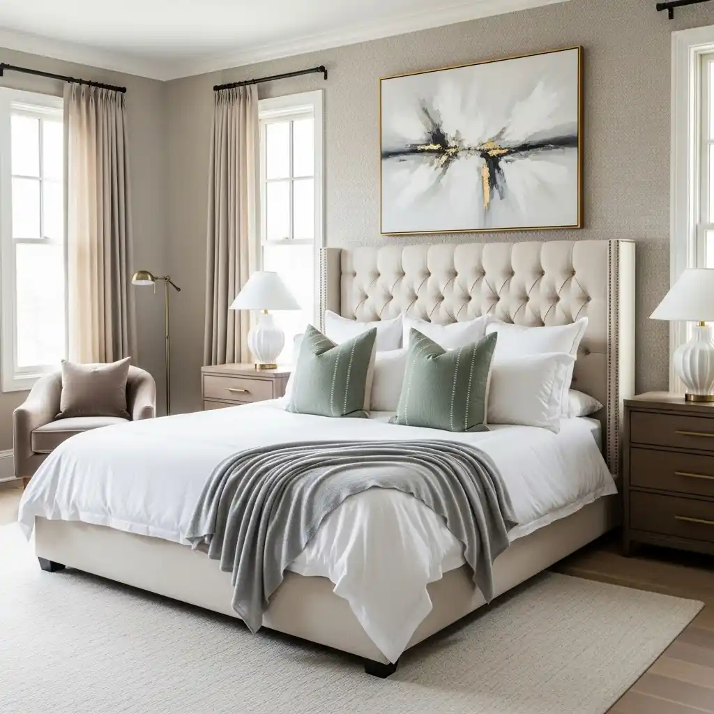 Neutral Bedroom with Statement Bed