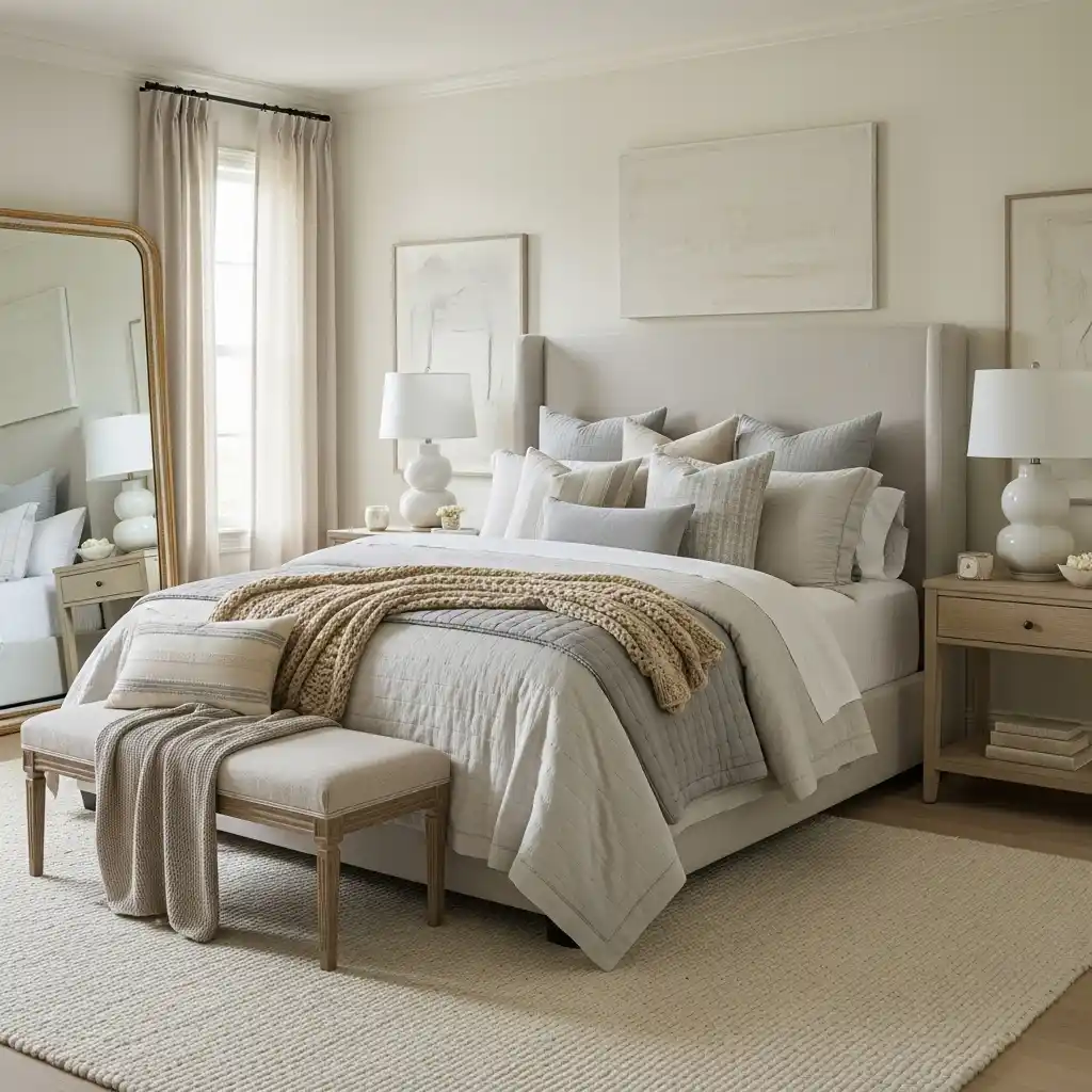 Neutral Bedroom with Textured Layers