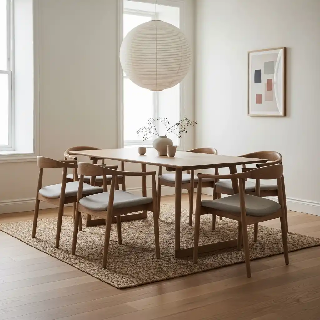 23 Japandi Dining Room Ideas for Minimalist Comfort 1 Neutral Wood Harmony Dining Room