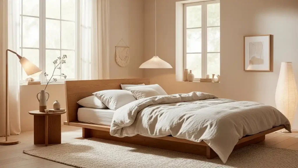 25 Japandi Bedroom Designs for Minimalist Comfort 1 Neutral Zen Retreat