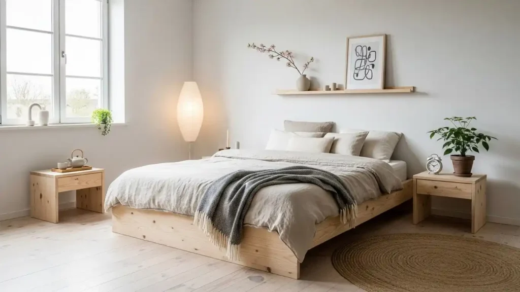 25 Japandi Bedroom Designs for Minimalist Comfort 6 Scandinavian Light Balance