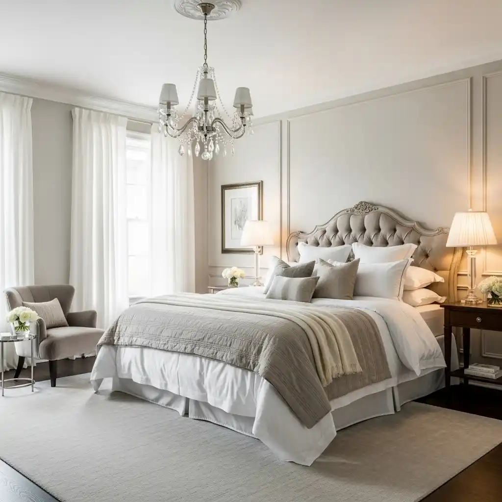 Soft Beige and White Bedroom