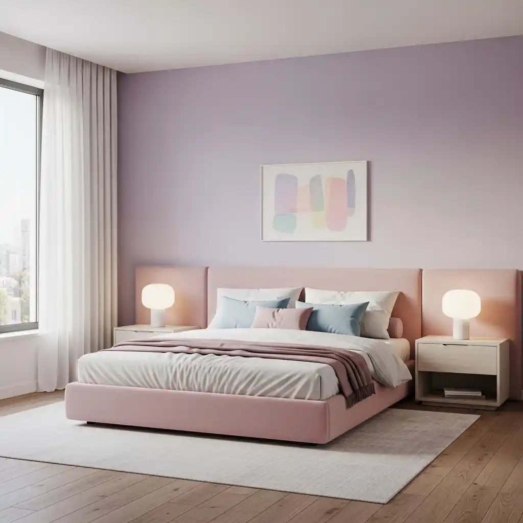 Soft Pastel Modern Bedroom