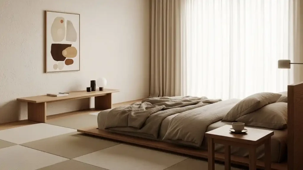 25 Japandi Bedroom Designs for Minimalist Comfort 9 Tatami Inspired Calm