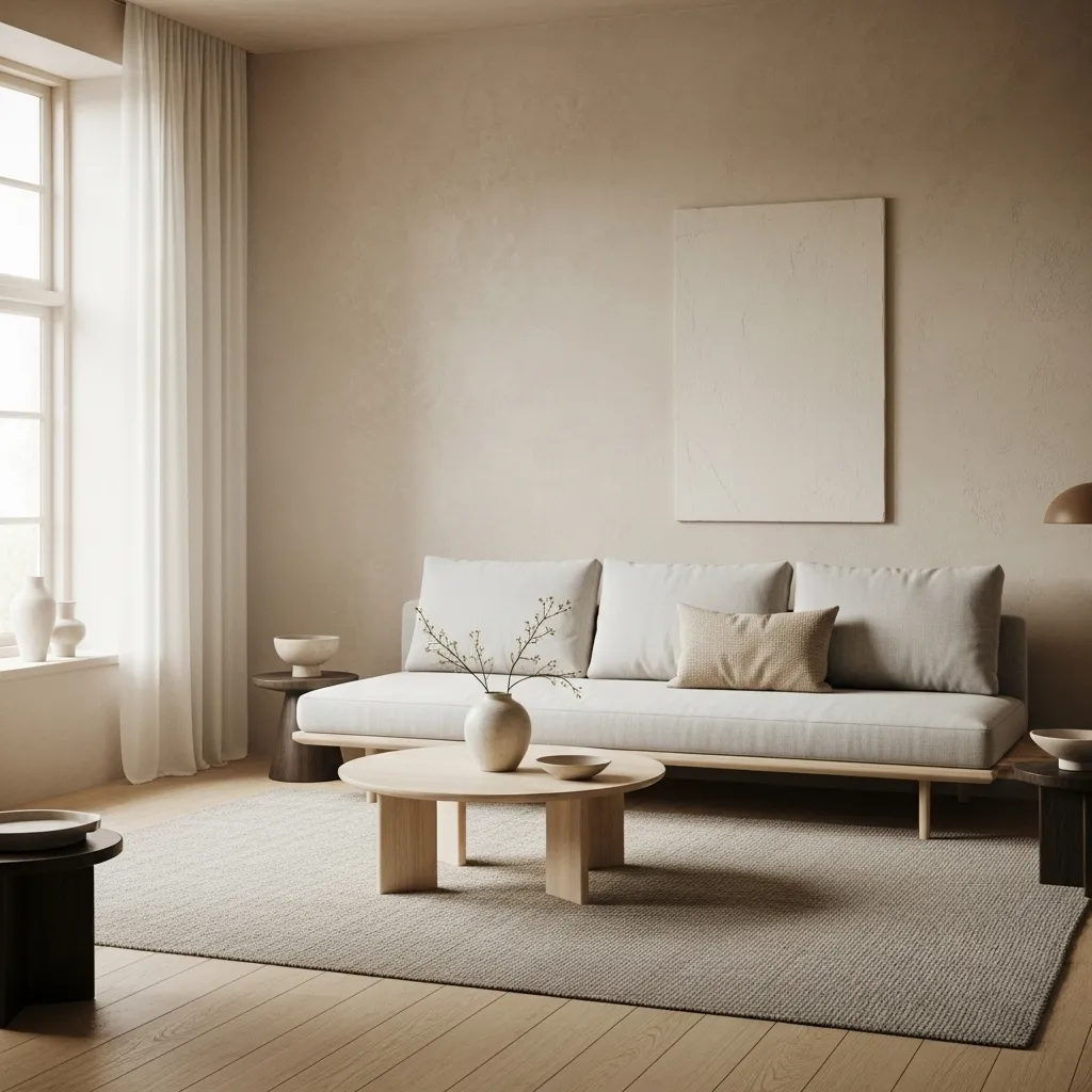 25 Japandi Living Room Ideas for Minimalist Comfort 19 Textured Japandi Wall Finishes rooms