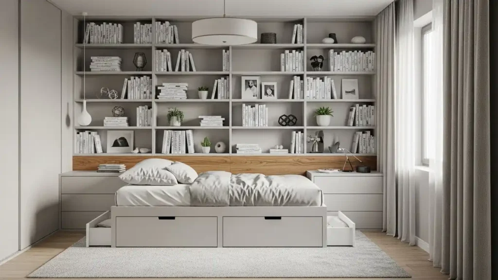 Wall to Wall Storage Bed Layout