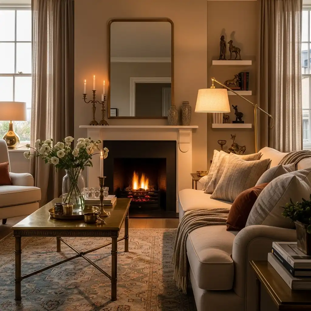 23 Cozy Living Room Ideas for a Warm Home Vibe 20 Warm Metallic Accents