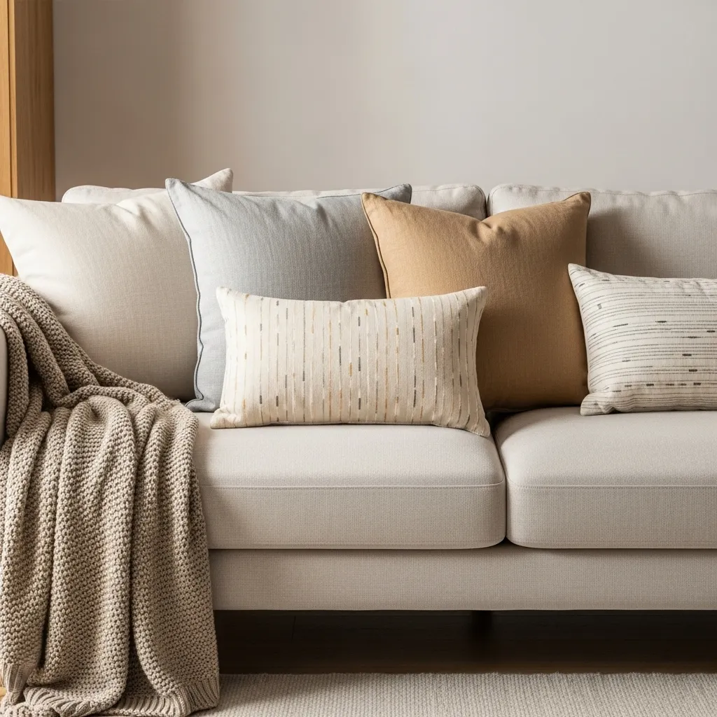 25 Japandi Living Room Ideas for Minimalist Comfort 23 Warm Neutral Japandi Throw Pillows of living rooms